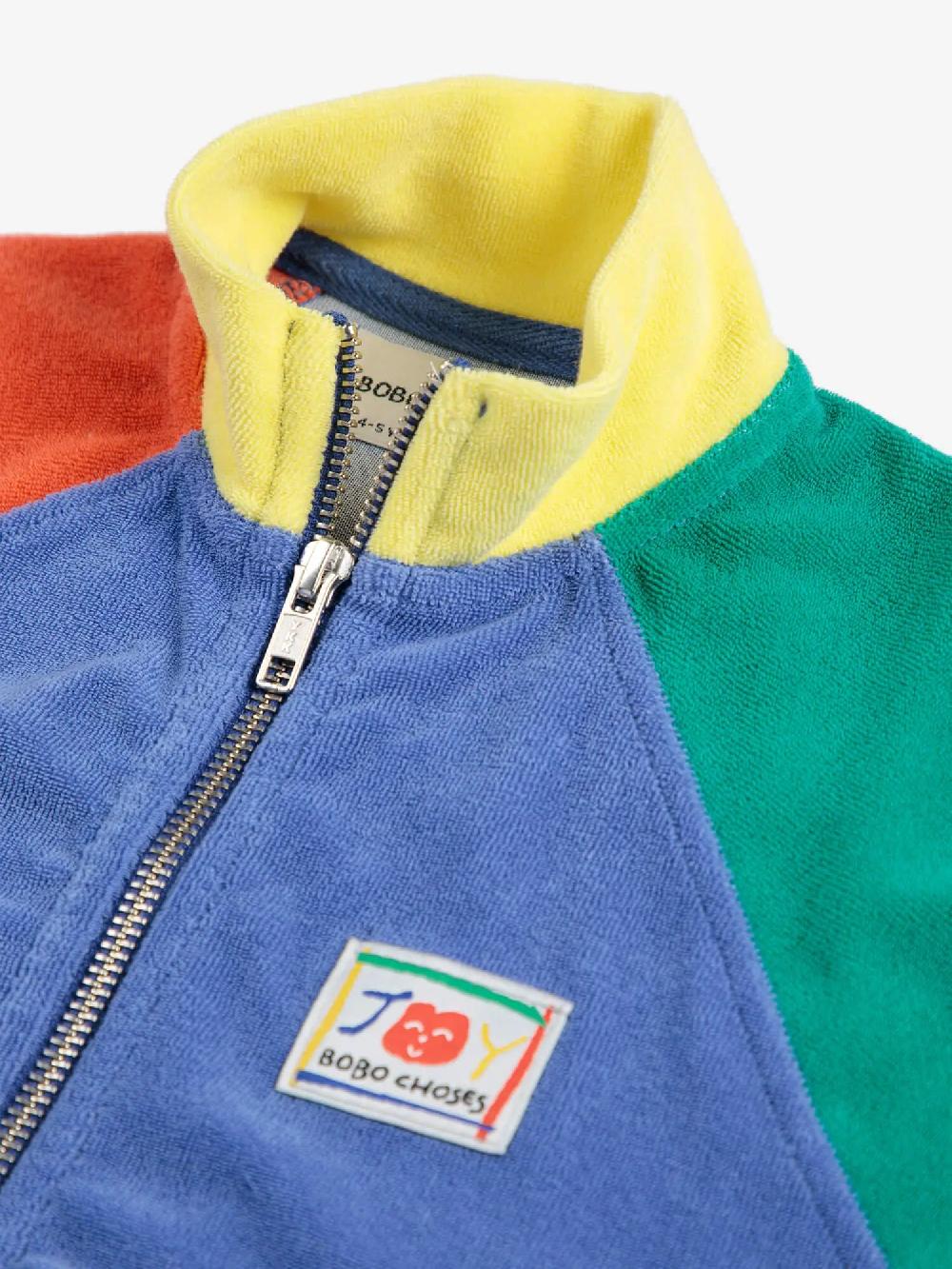 Bobo choses Smiling color block terry cloth zipped sweatshirt Rebajas de fin de temporada