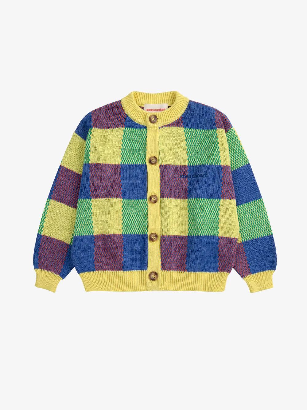 Bobo choses Multicolor vichy jacquard cardigan Envío gratis