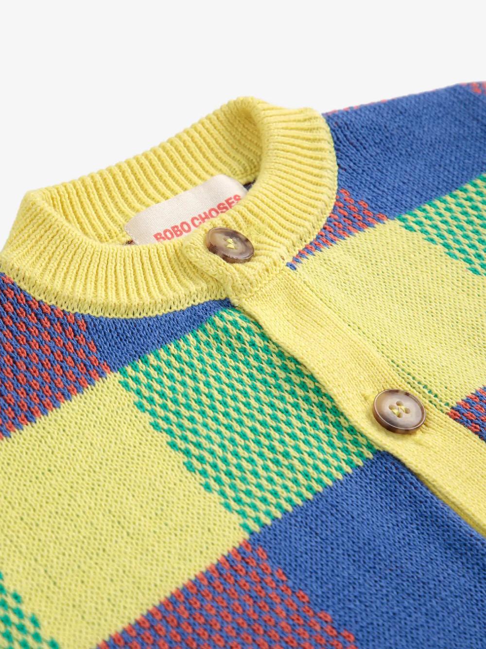 Bobo choses Multicolor vichy jacquard cardigan Envío gratis