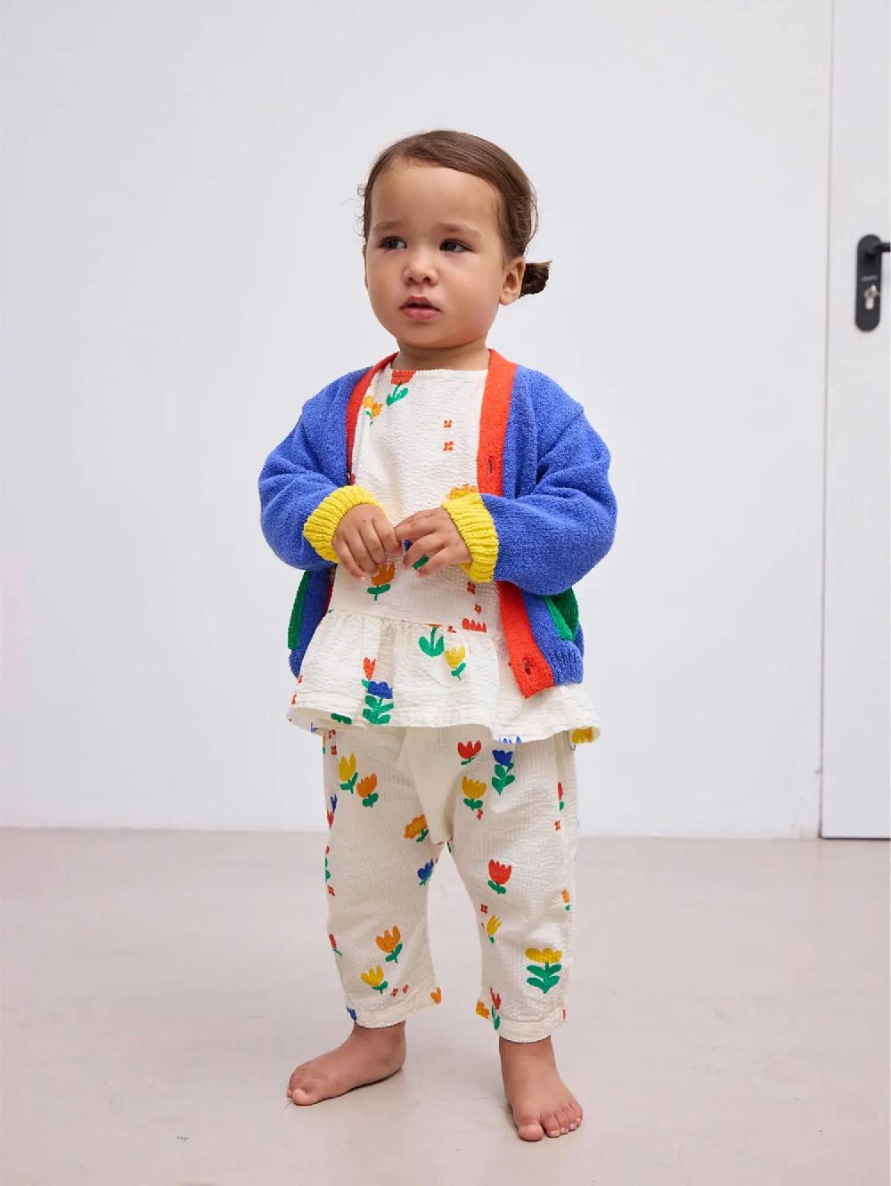 Bobo choses Color block V-neck cardigan Promoción por tiempo limitado