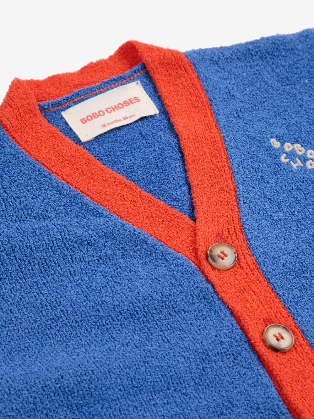 Bobo choses Color block V-neck cardigan Promoción por tiempo limitado