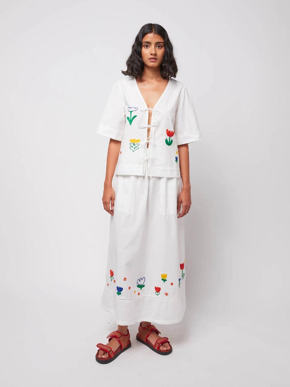 Bobo choses Garden embroidery poplin skirt Limitado a 3 días