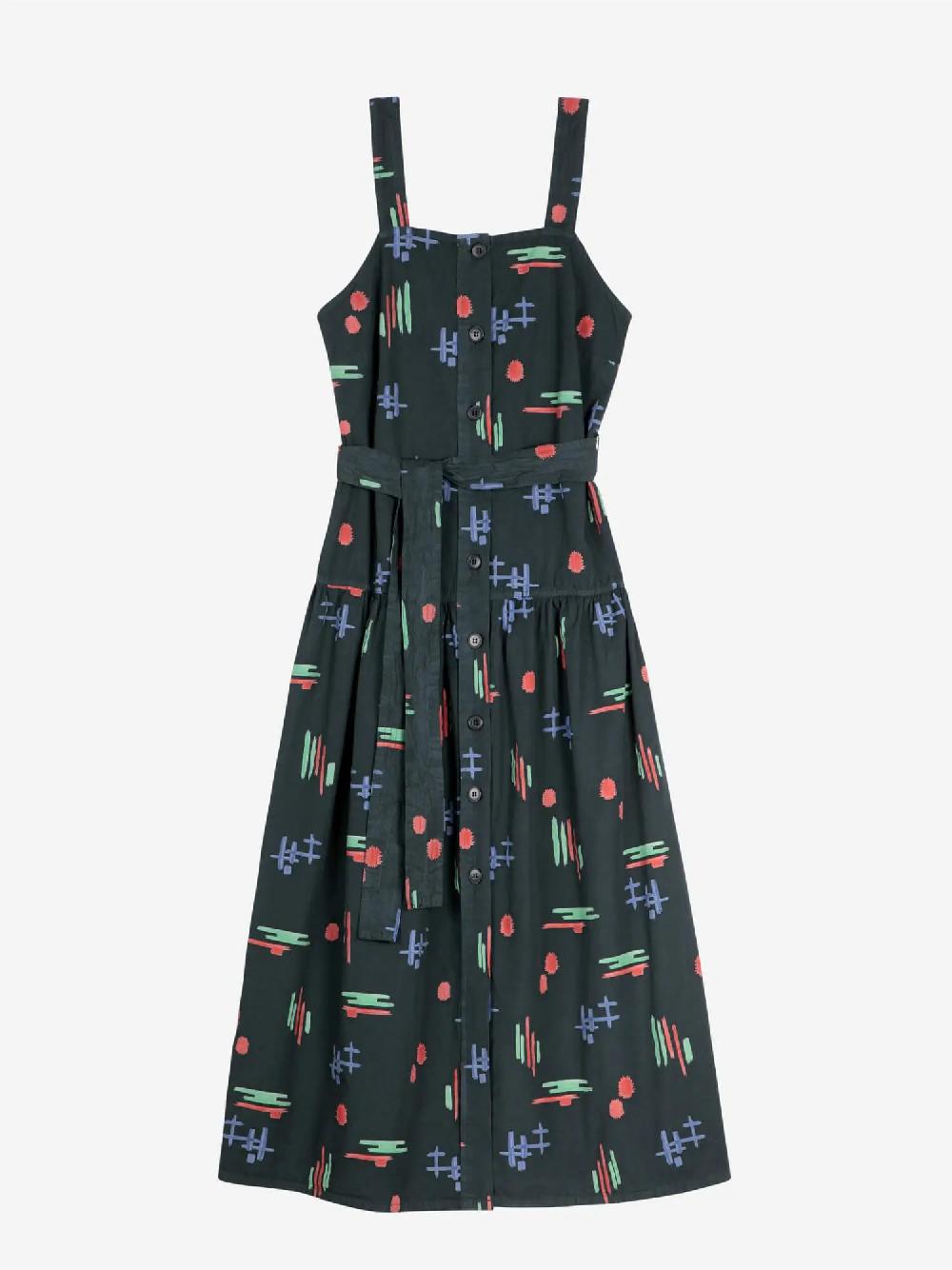 Bobo choses Multicolor print evasé strap dress Descuento por venta flash