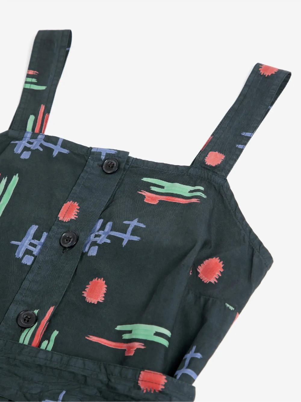 Bobo choses Multicolor print evasé strap dress Descuento por venta flash