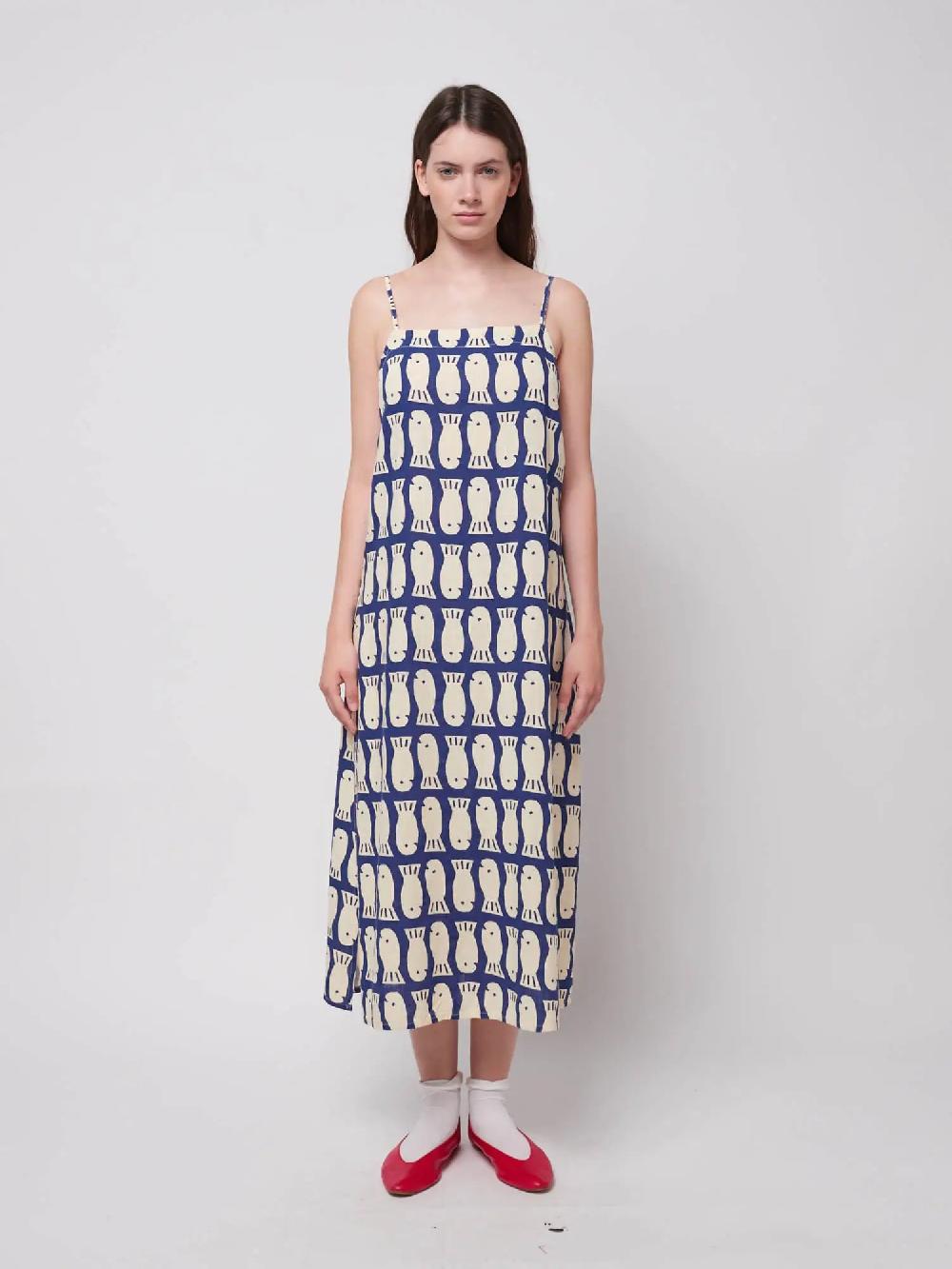 Bobo choses Lucky Fish print viscose strap dress Ofertas