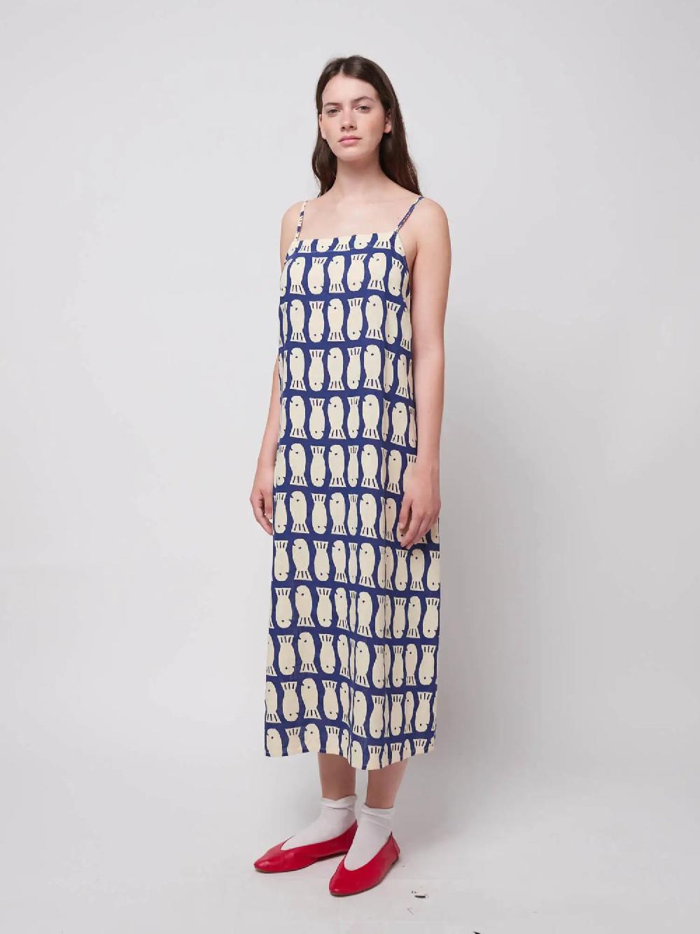 Bobo choses Lucky Fish print viscose strap dress Ofertas