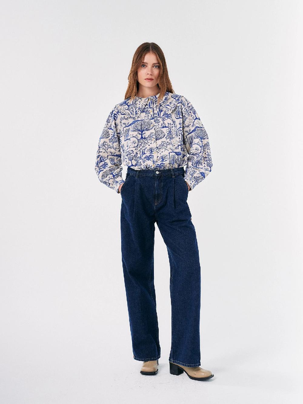 Bobo choses Wonderland printed big collar blouse Oferta especial