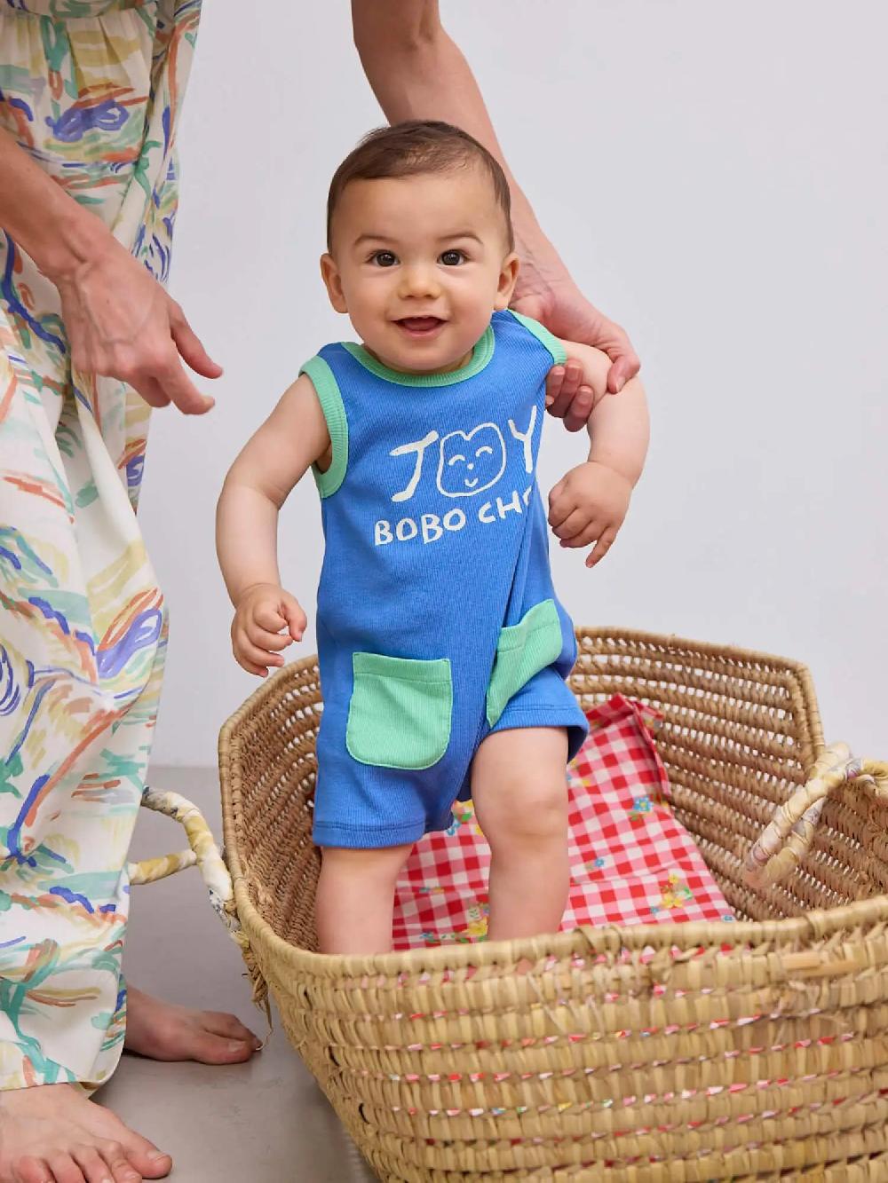 Bobo choses Smiling blue playsuit Descuento por venta flash