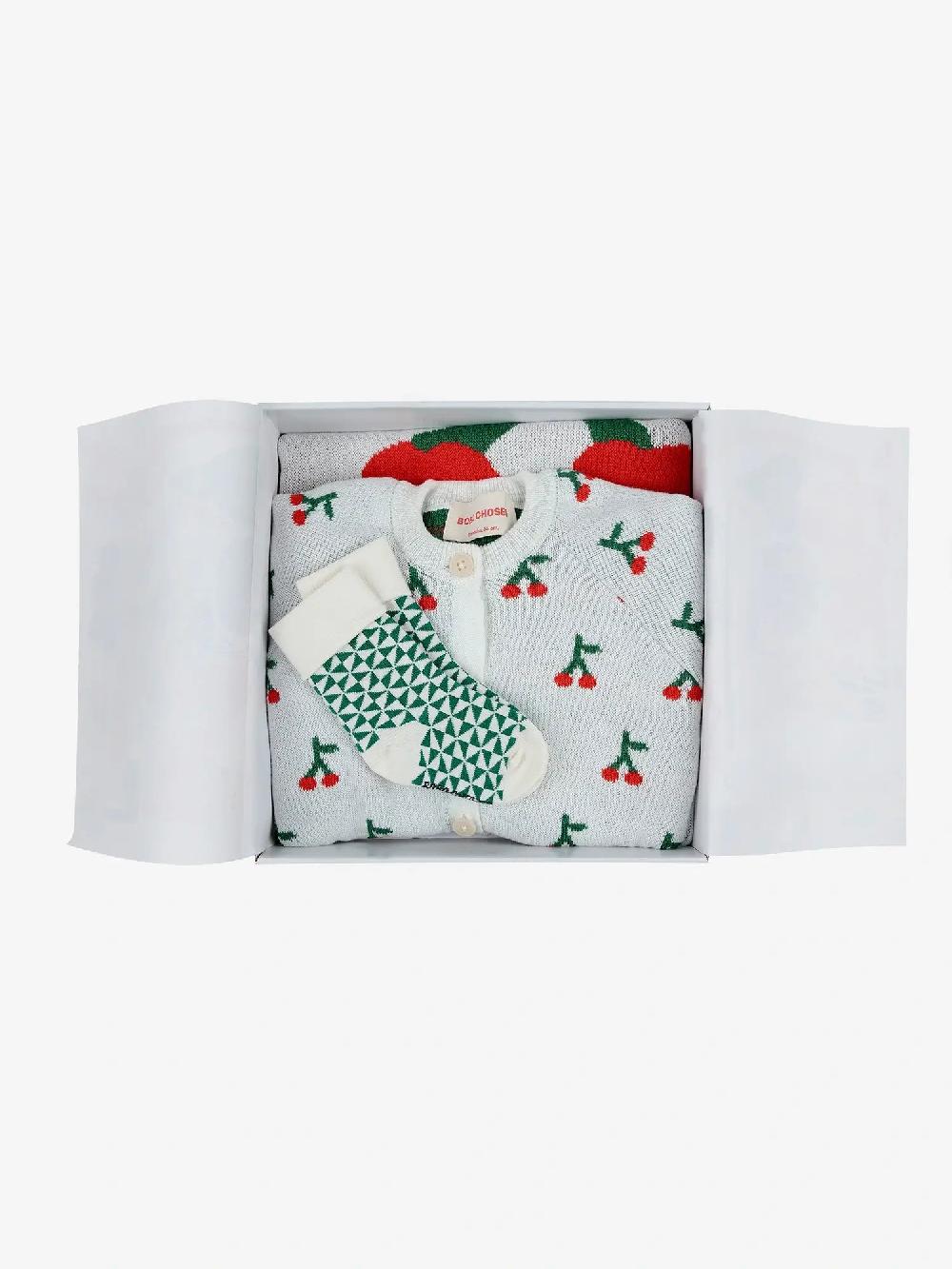 Bobo choses Cherry all over knitted overall gift set Liquidación