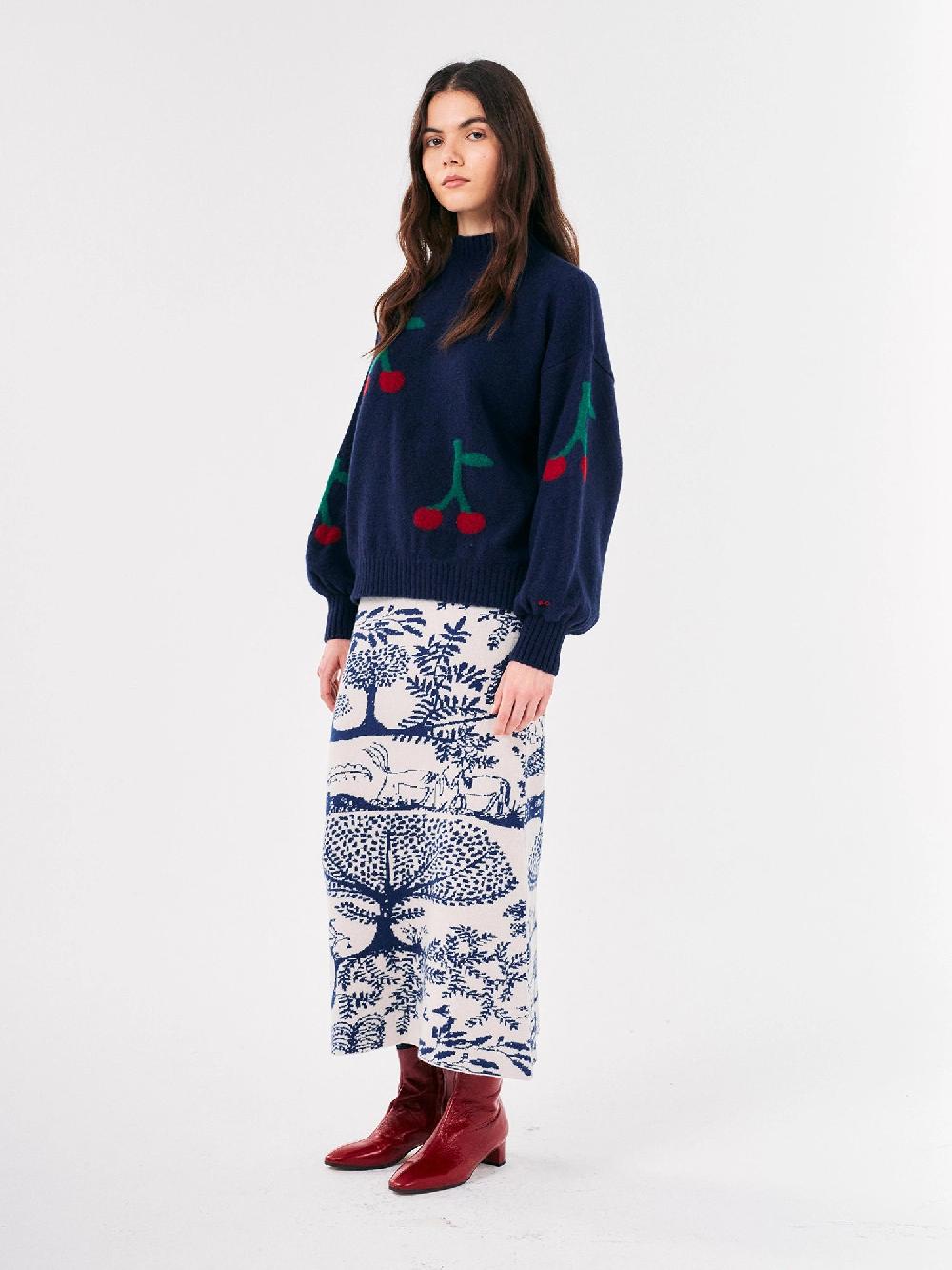 Bobo choses Cherry printed turtle neck jumper Rebajas de fin de temporada