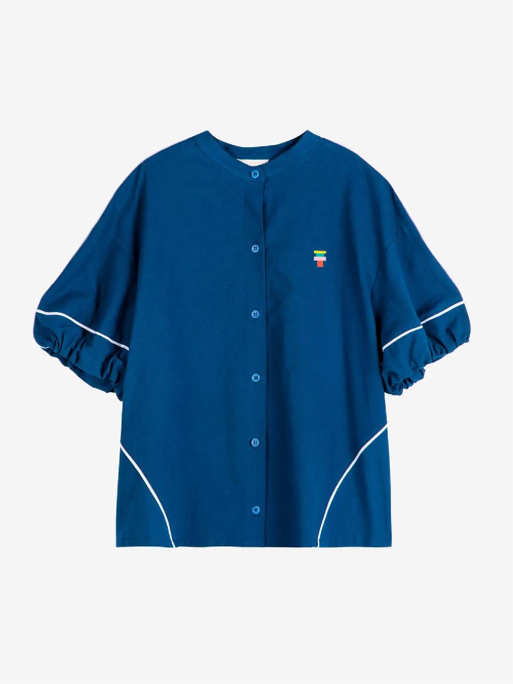 Bobo choses Contrast-trim puff sleeve shirt En oferta