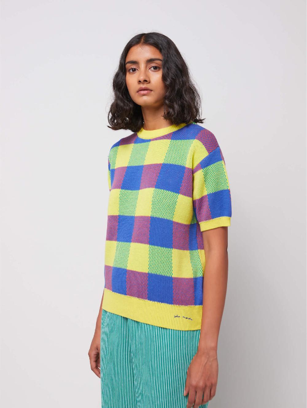 Bobo choses Vichy jacquard cotton jumper Outlet online