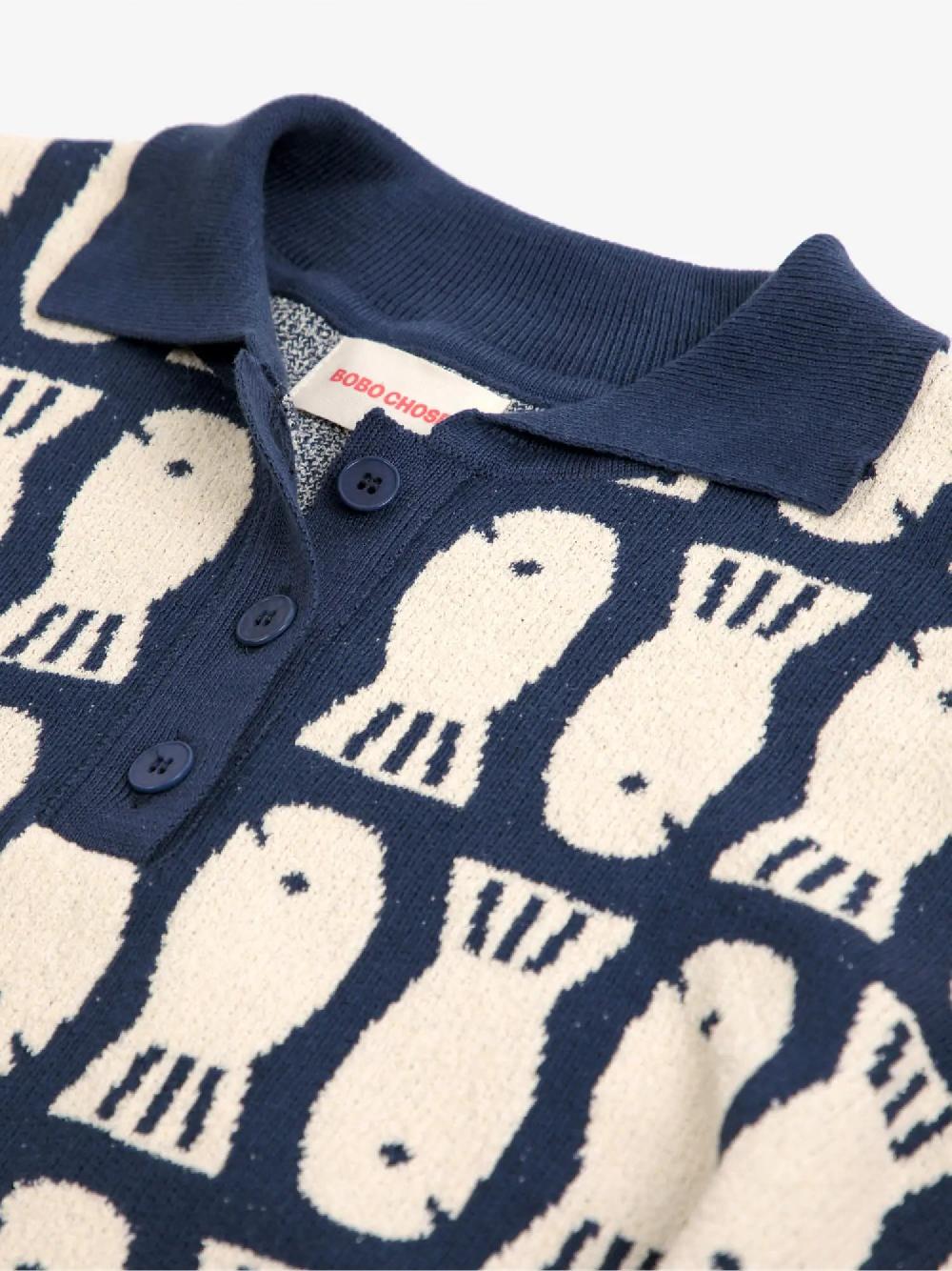 Bobo choses Lucky Fish jacquard knitted polo Rebajas de fábrica