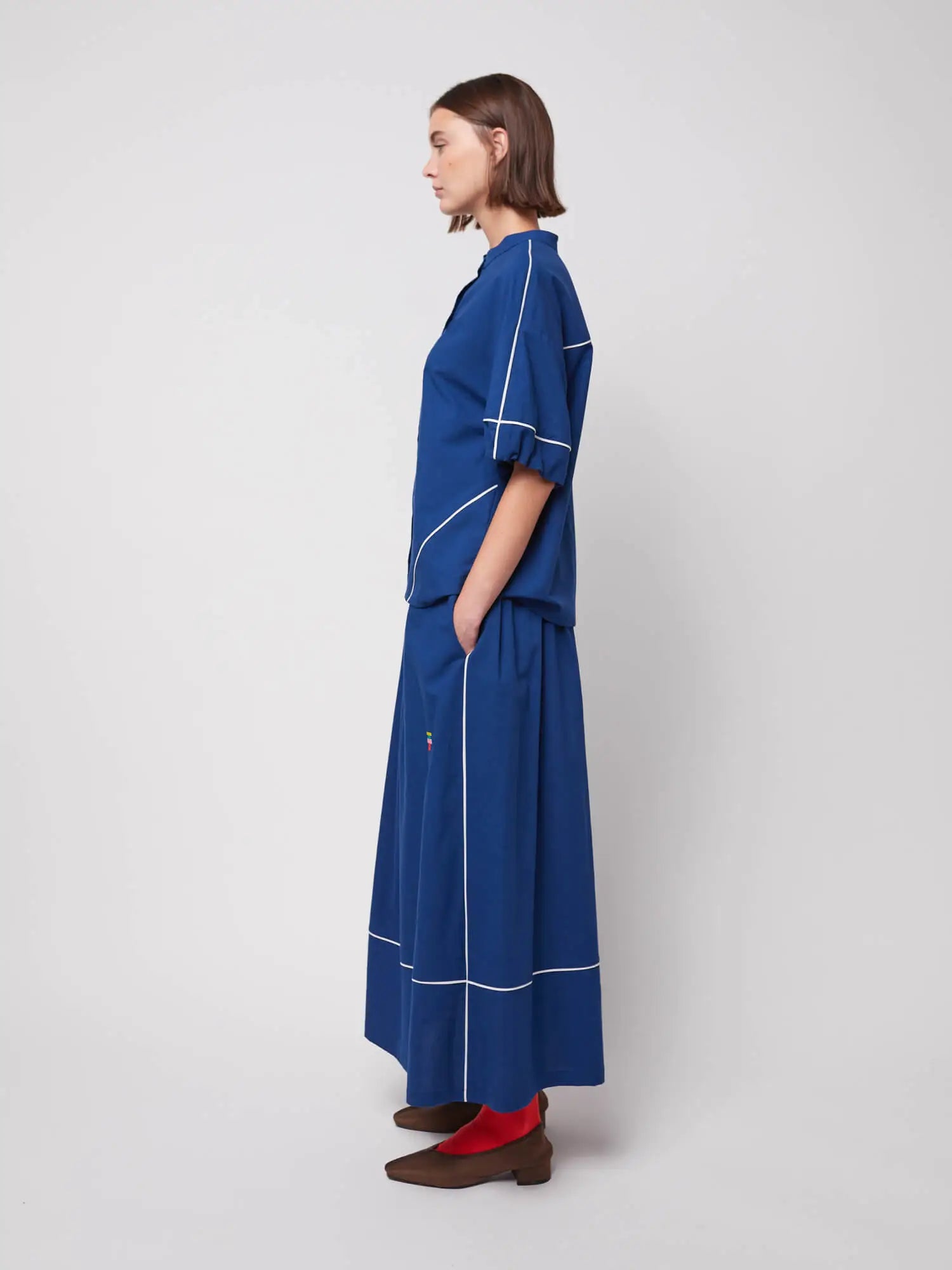 Bobo choses Contrast-trim evasé skirt Tienda