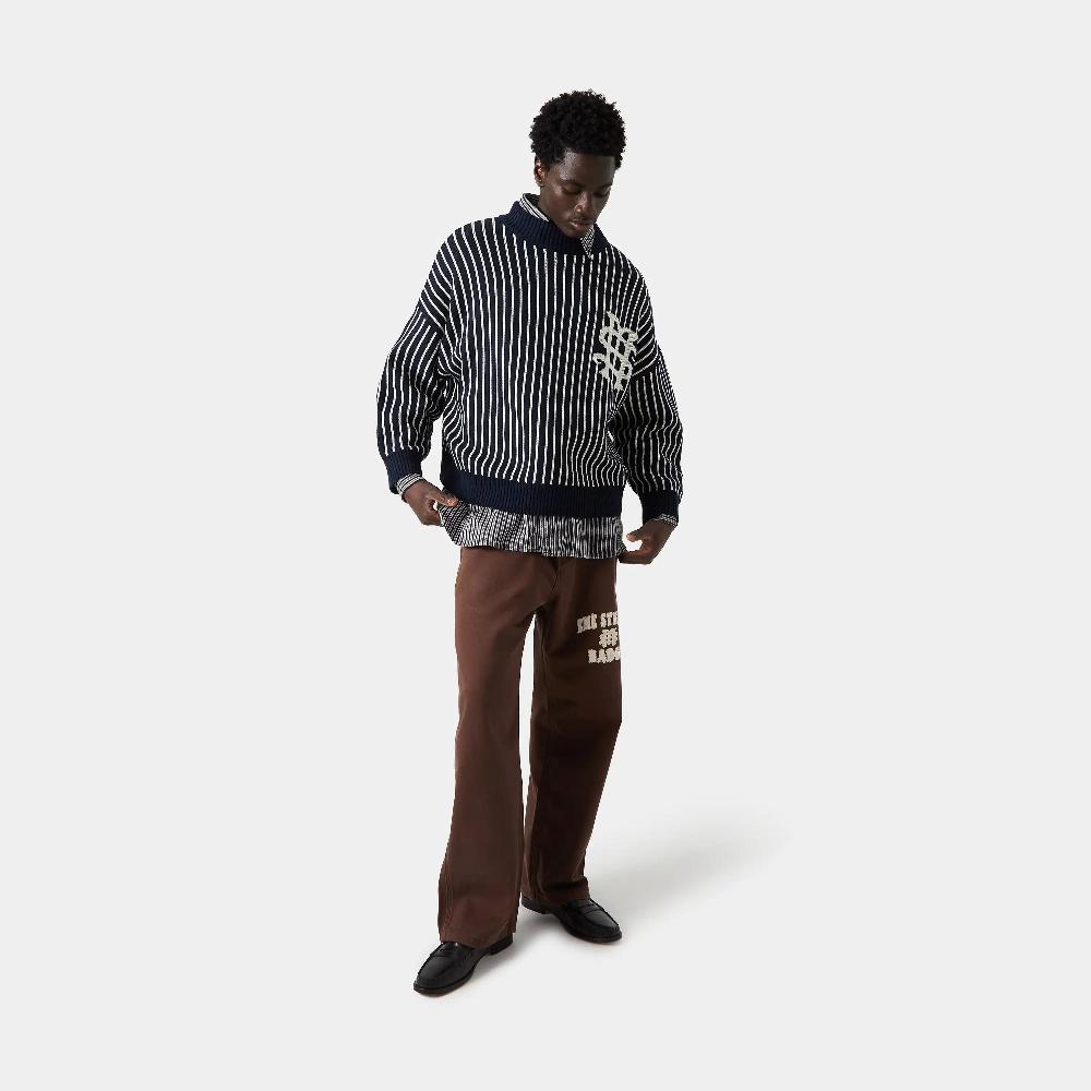 Eme Badge Navy Stripes Knit Oferta exclusiva