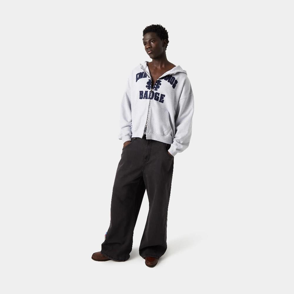 Eme Badge Heather Grey Full Zip Última moda