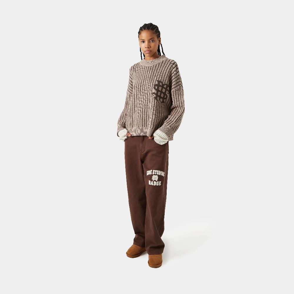 Eme Badge Muddy Brown Stripes Knit Grandes ahorros