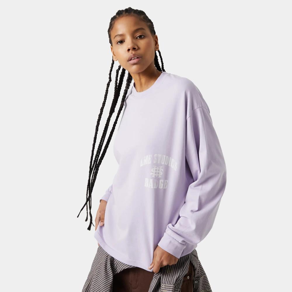 Eme Badge Gray Lilac Long Sleeve Ventas relámpago
