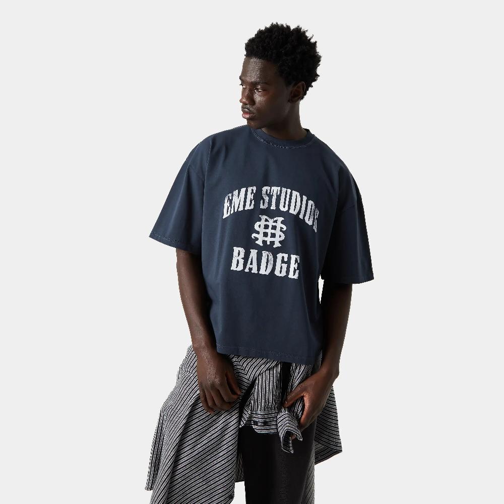 Eme Badge Navy Oversized Tee Descuento