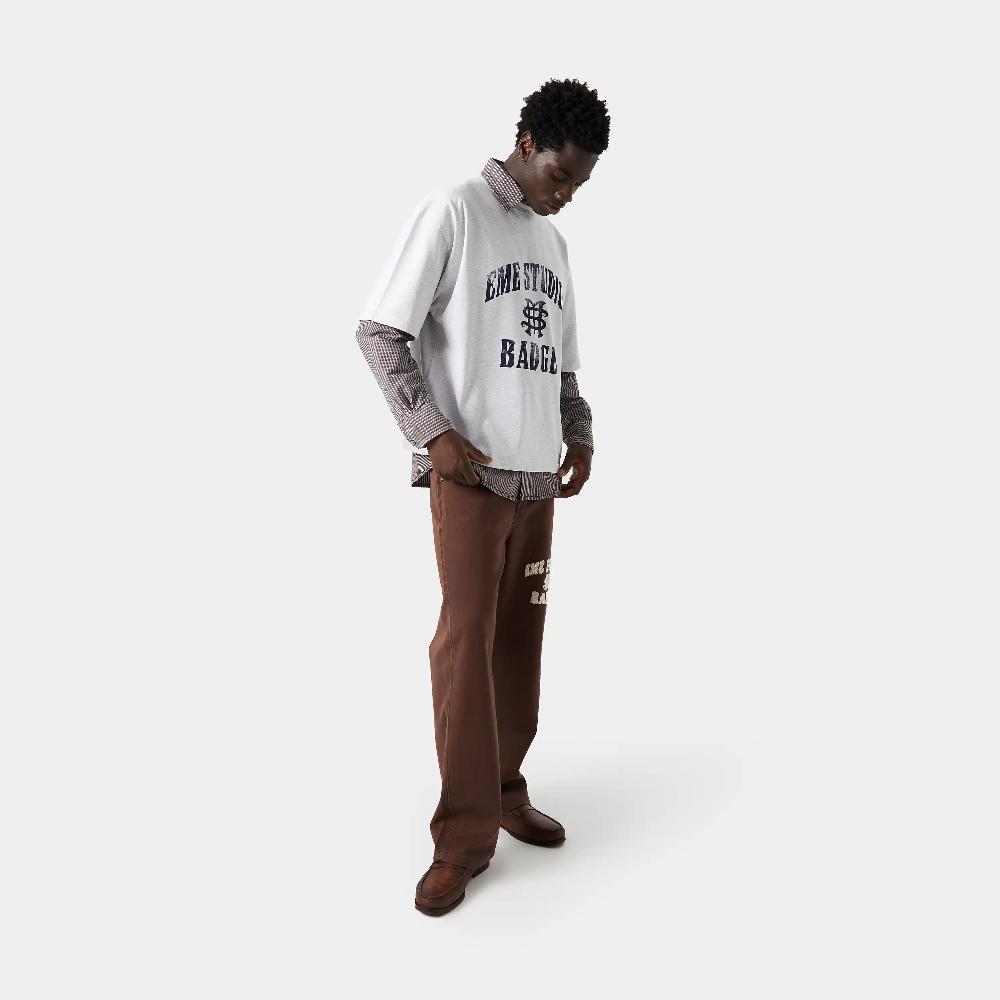 Eme Badge Heather Grey Oversized Tee Tienda