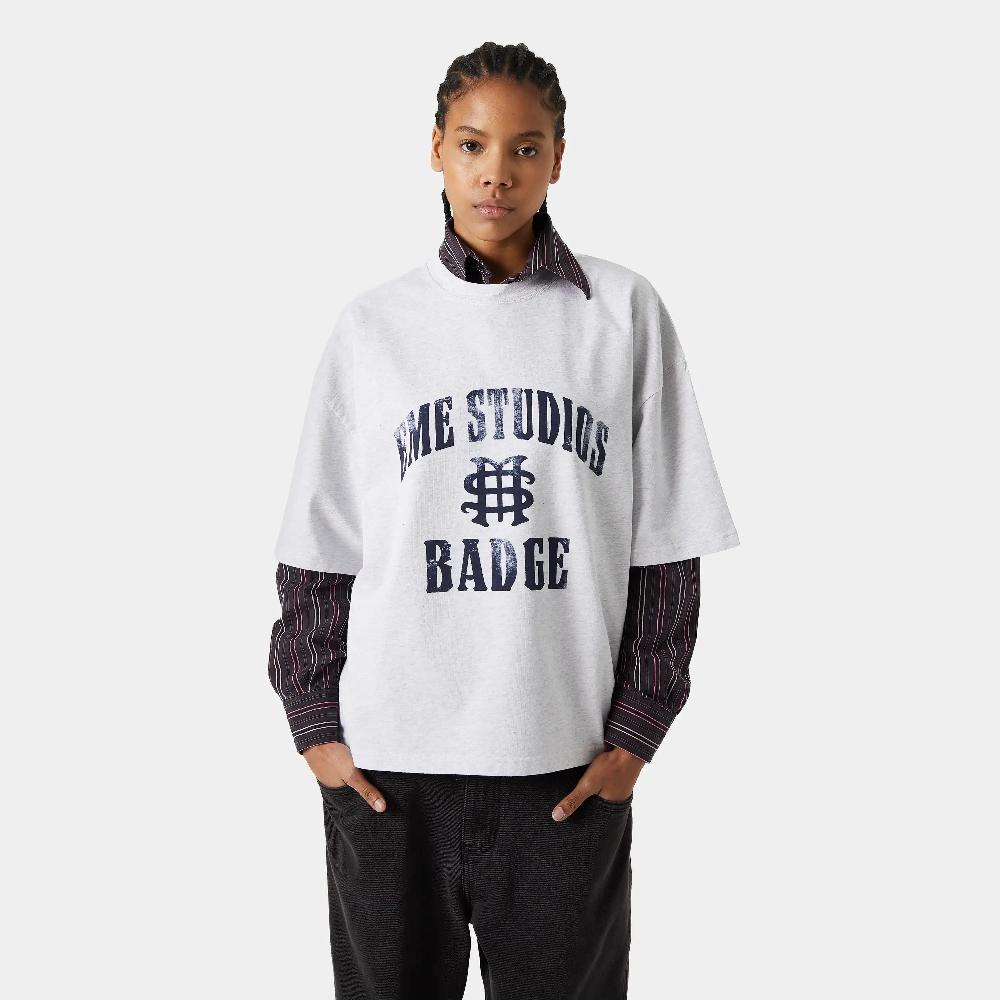 Eme Badge Heather Grey Oversized Tee Tienda