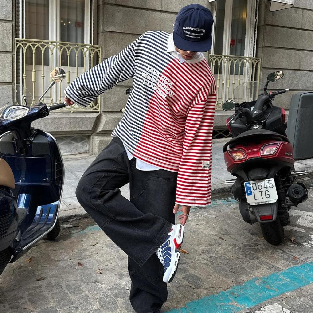 Eme Roguish Navy Striped Long Sleeve Liquidación