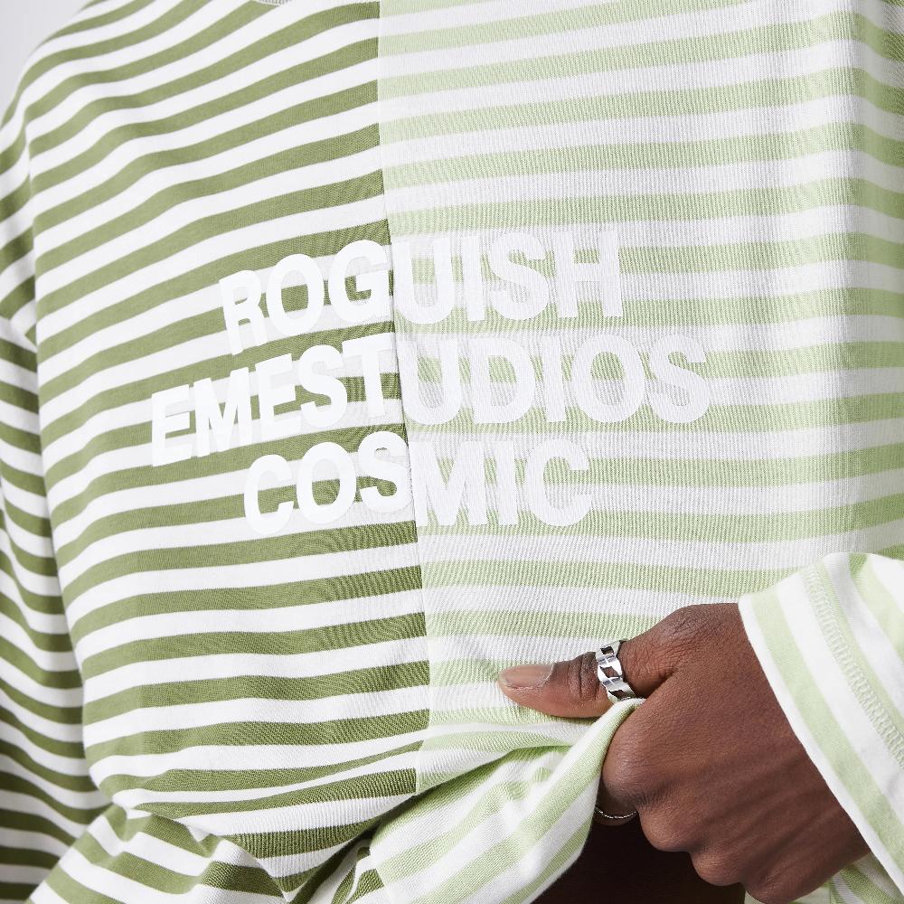 Eme Roguish Green Striped Long Sleeve Envío internacional gratuito