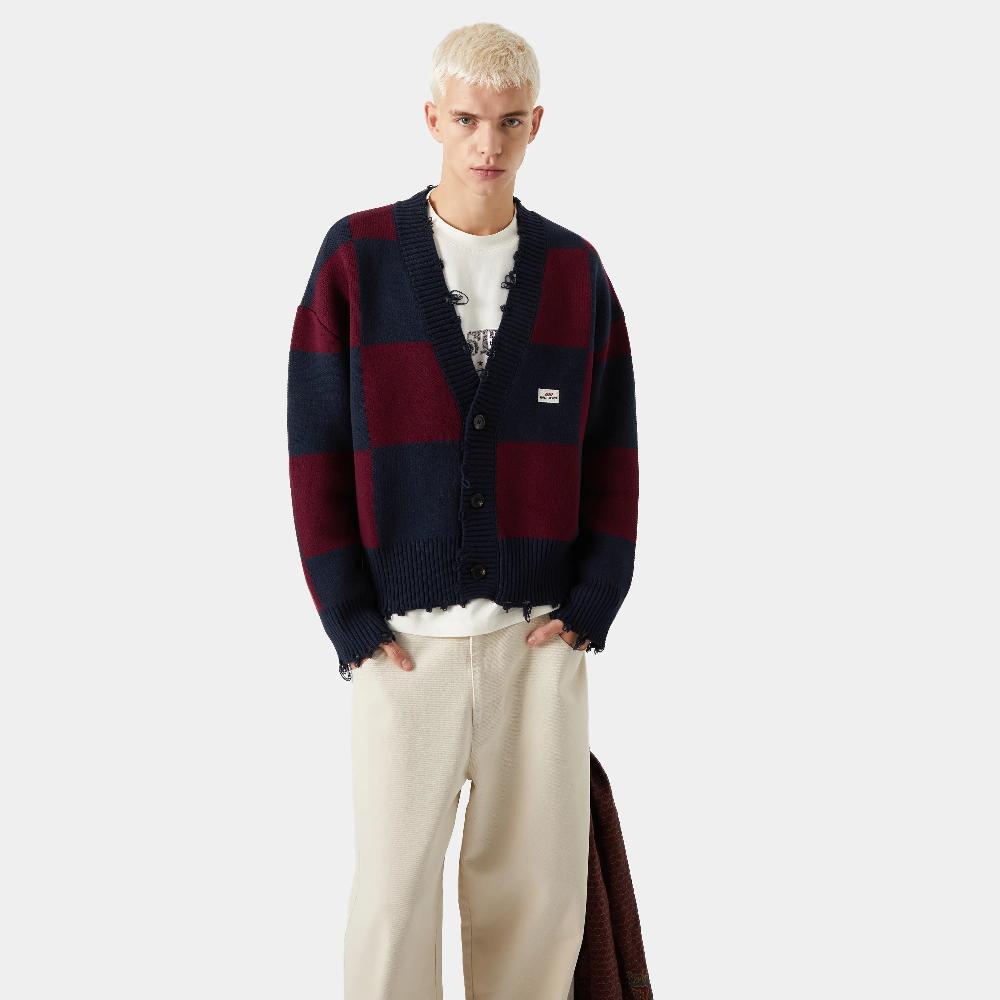 Eme Ivy Squared Navy Port Jacquard Knit Cardigan Oferta exclusiva