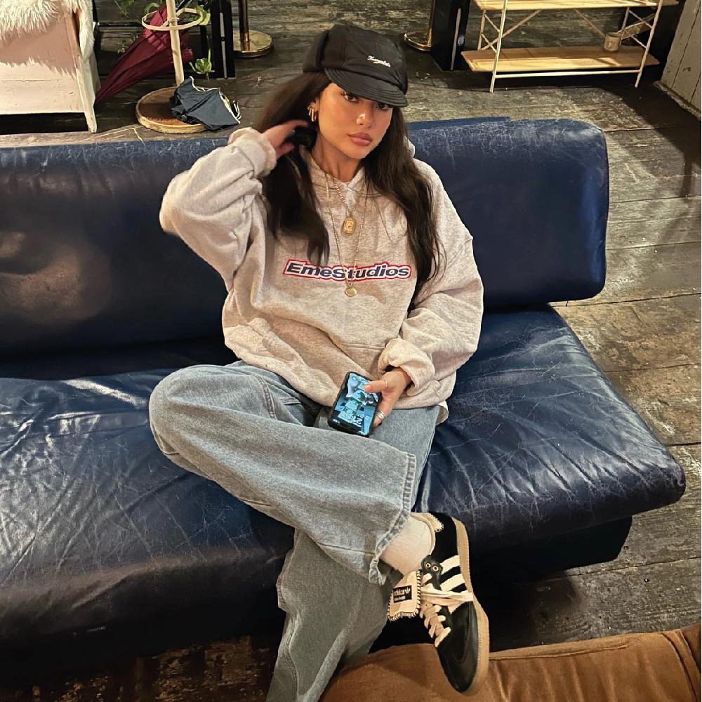 Eme Box Heather Grey Oversized Hoodie 2025