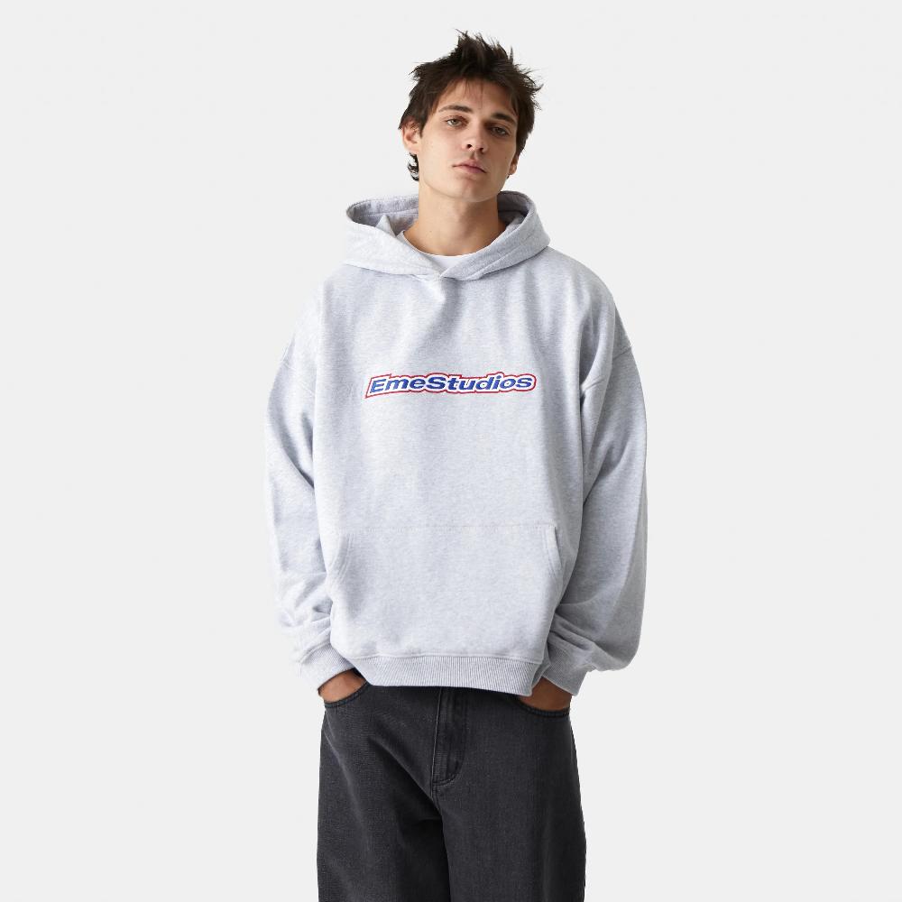 Eme Box Heather Grey Oversized Hoodie 2025
