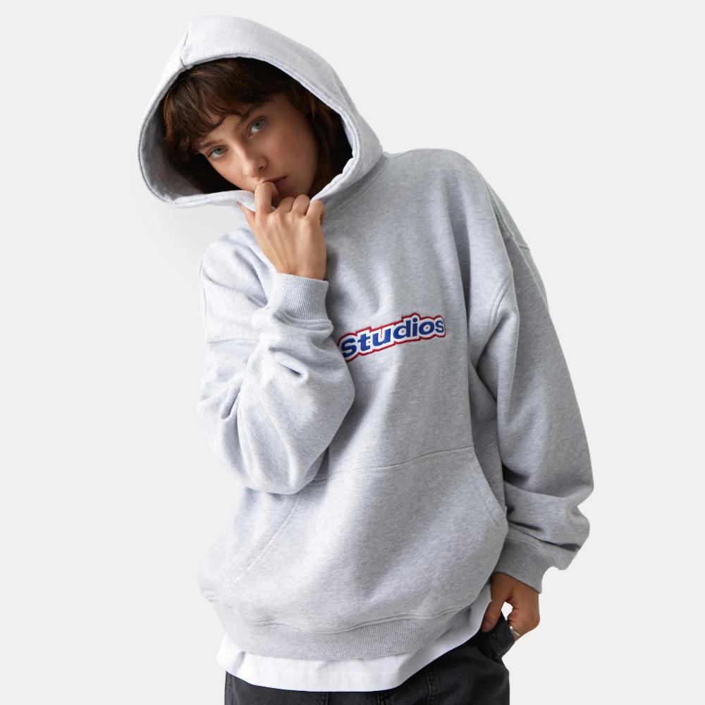 Eme Box Heather Grey Oversized Hoodie 2025