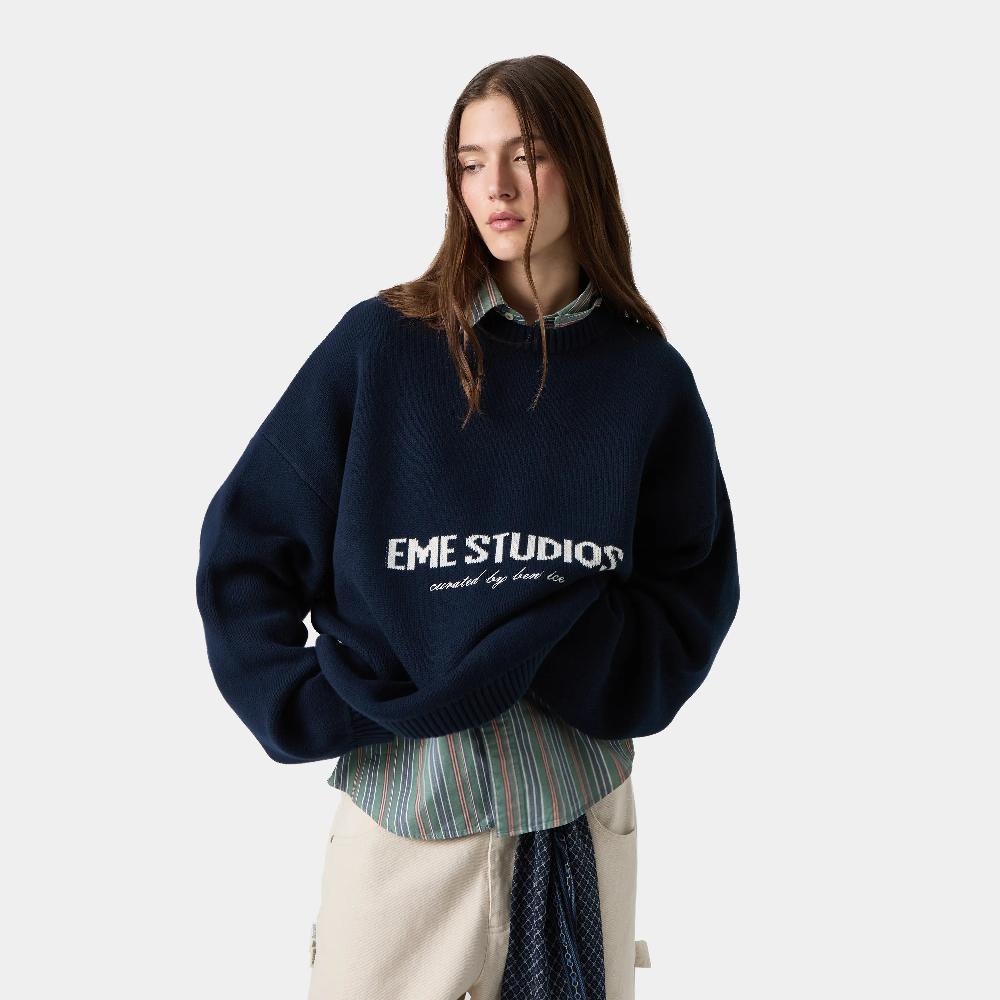 Eme Master Navy Knit Sweater Outlet online
