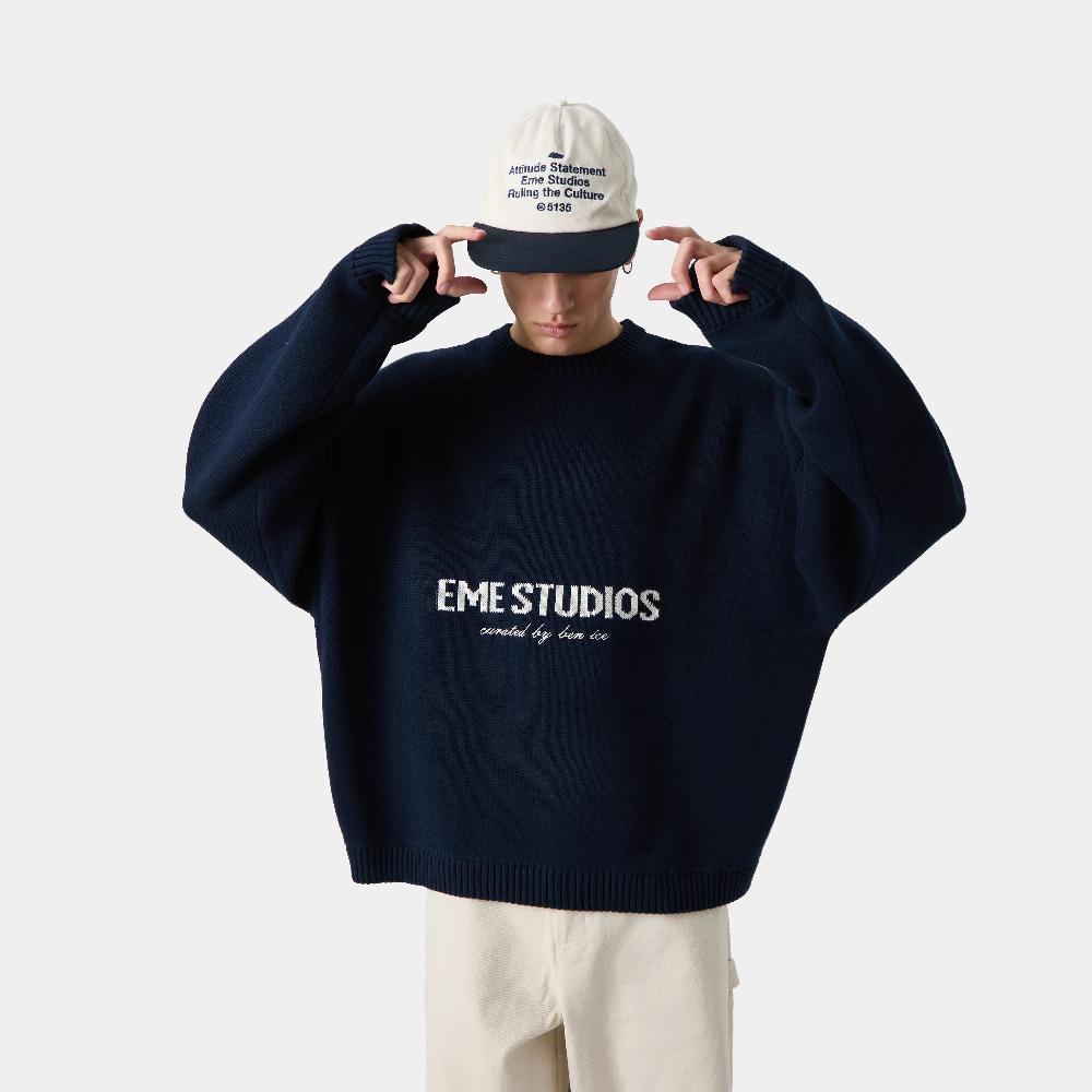 Eme Master Navy Knit Sweater Outlet online