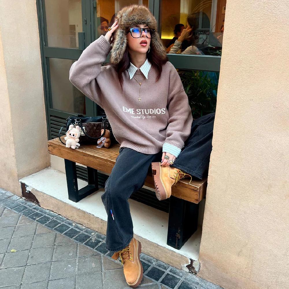Eme Master Muddy Brown Knit Sweater Ofertas
