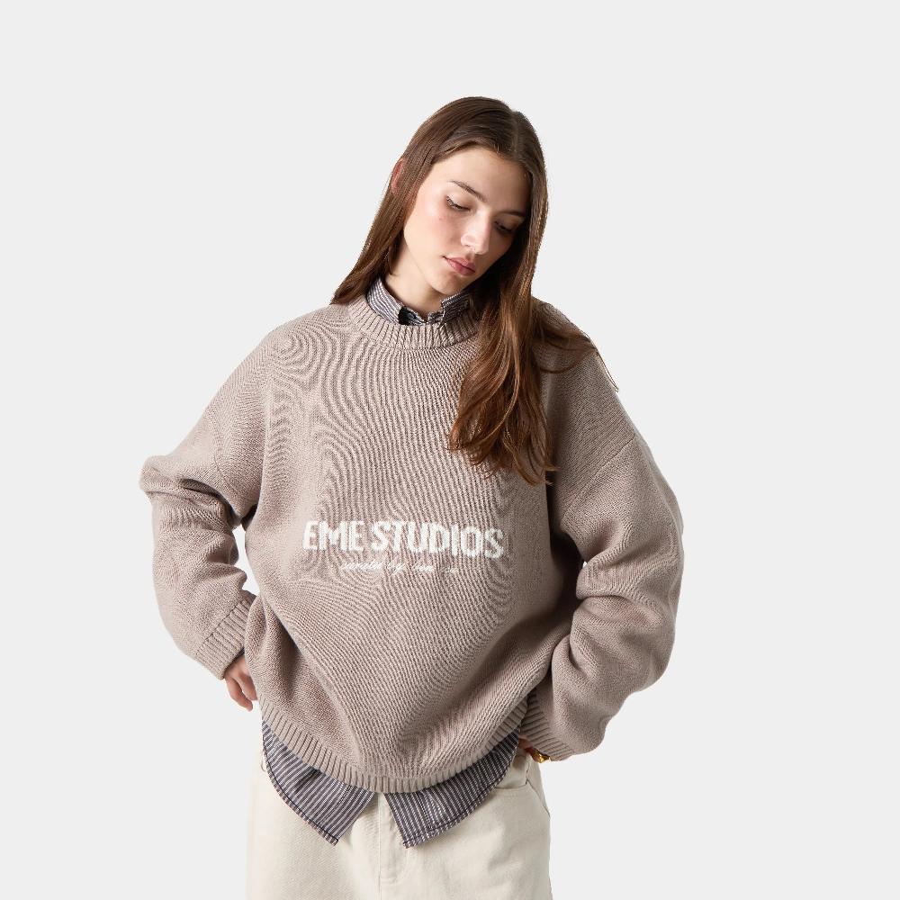 Eme Master Muddy Brown Knit Sweater Ofertas