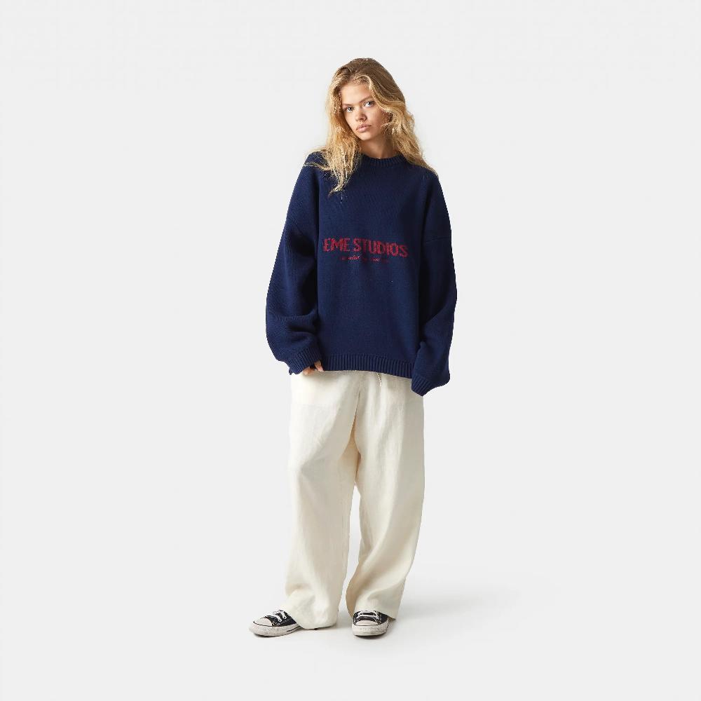 Eme Master Indigo Knit Sweater Venta caliente