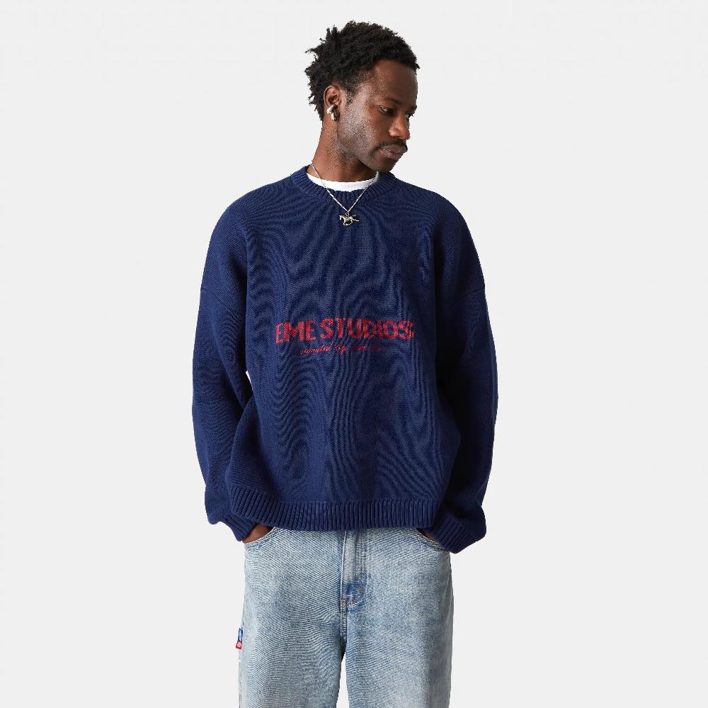 Eme Master Indigo Knit Sweater Venta caliente