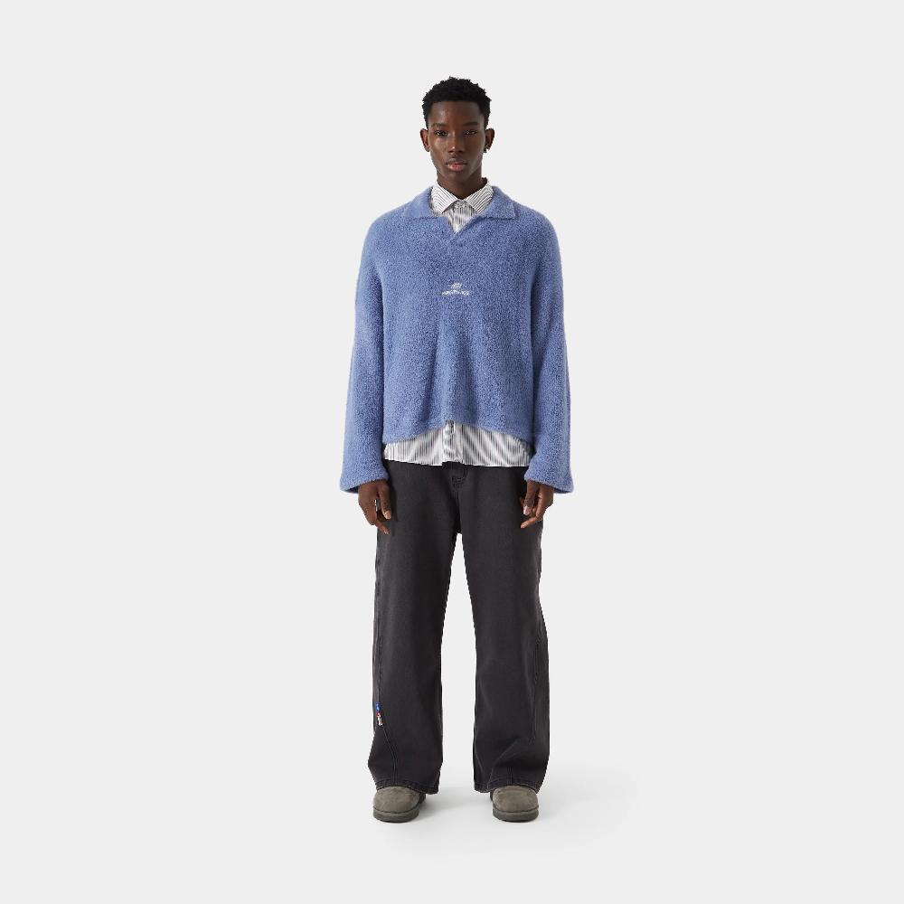 Eme Sully Deep Sea Brushed Knitted Polo Precio de fábrica