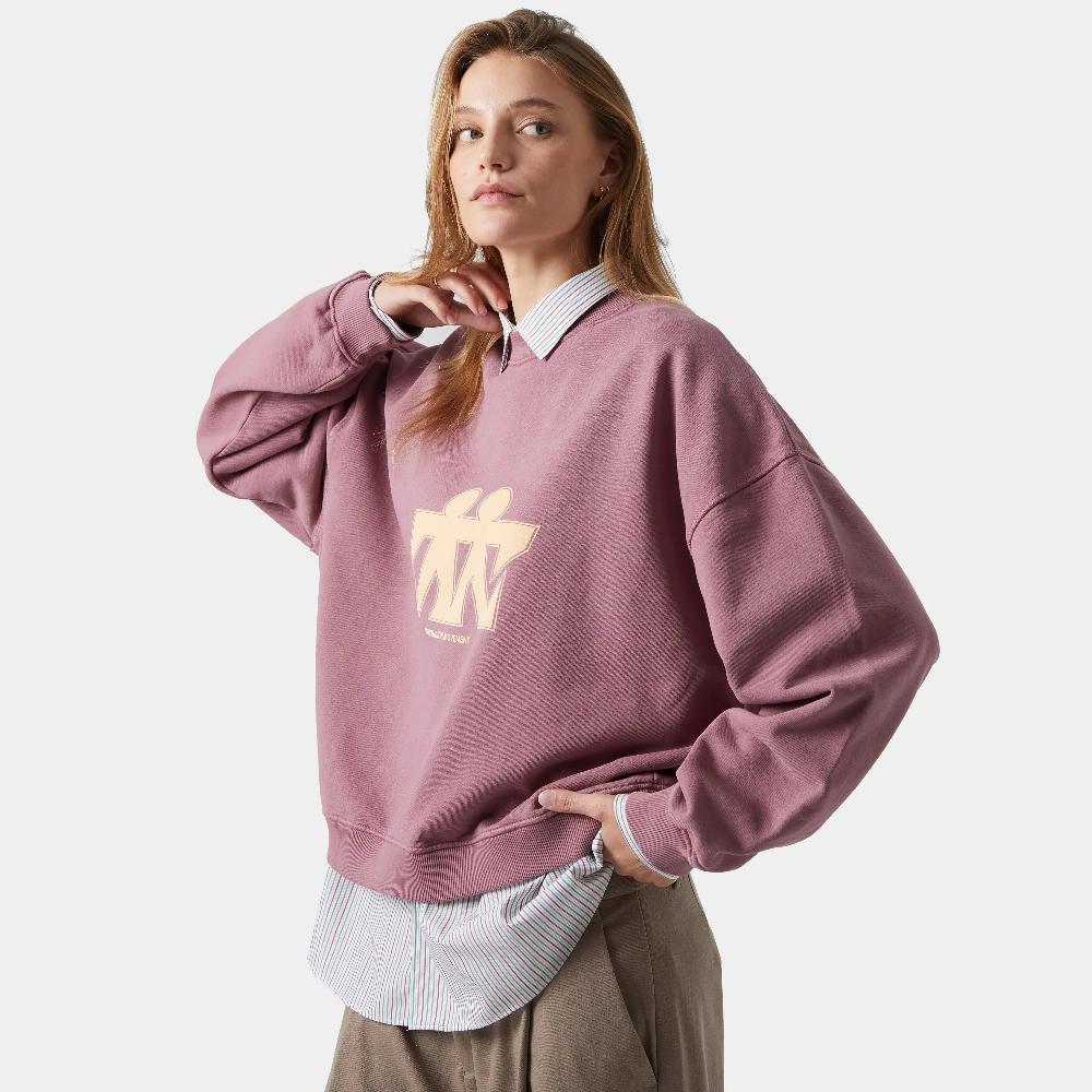 Eme Mbuddy Taupe Oversized Crewneck Tienda de fábrica