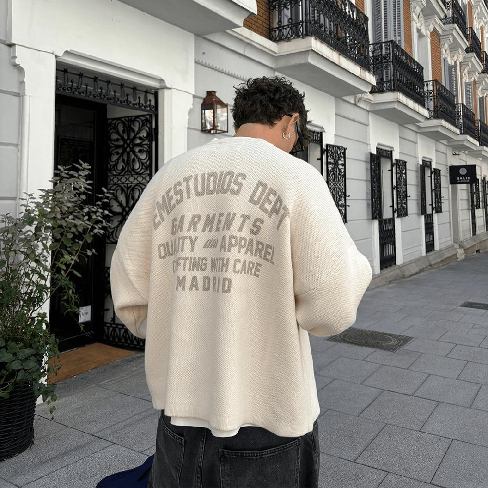 Eme Department Off Sand Jacquard Oversized Knit En oferta