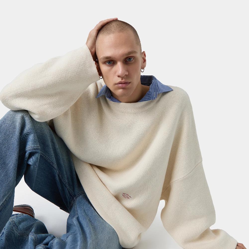 Eme Department Off Sand Jacquard Oversized Knit En oferta