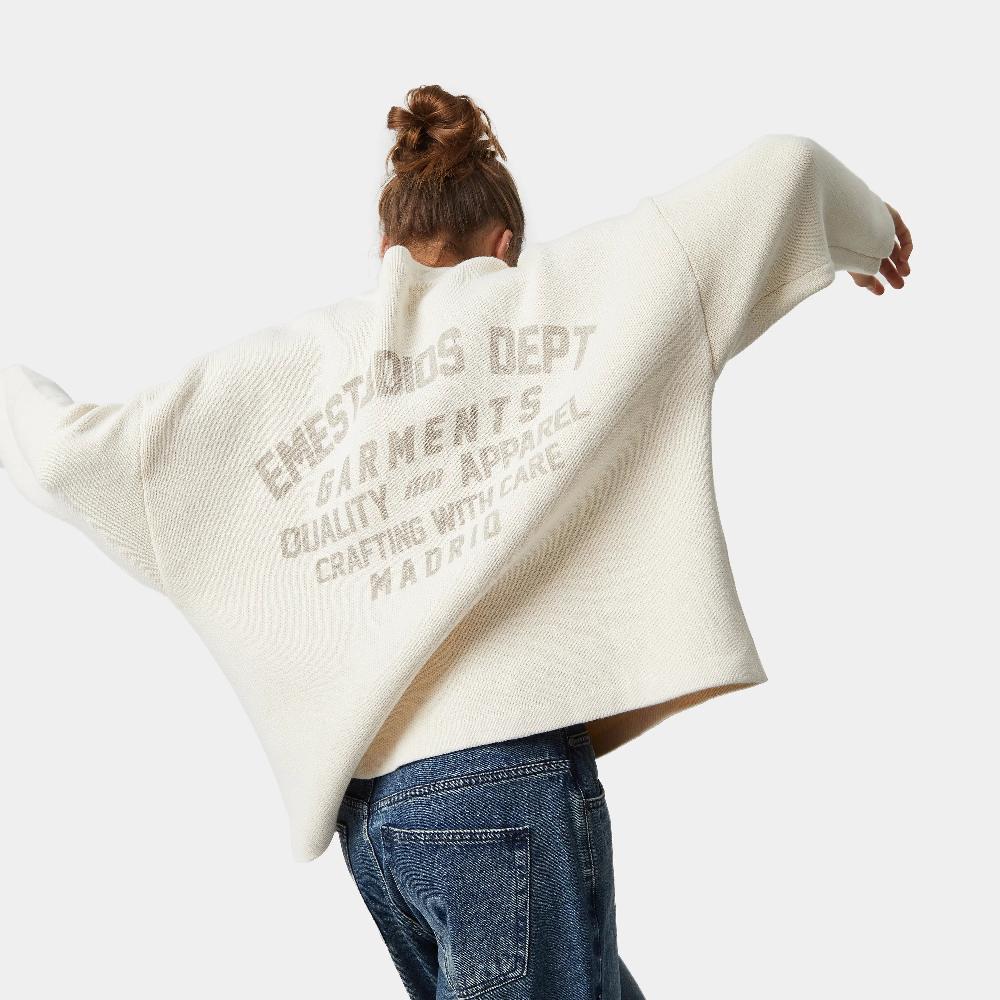 Eme Department Off Sand Jacquard Oversized Knit En oferta