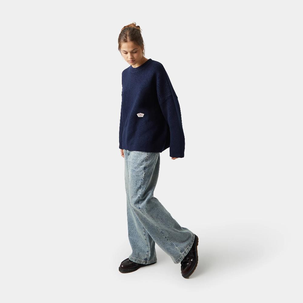 Eme Department Navy Jacquard Oversized Knit Gran oferta