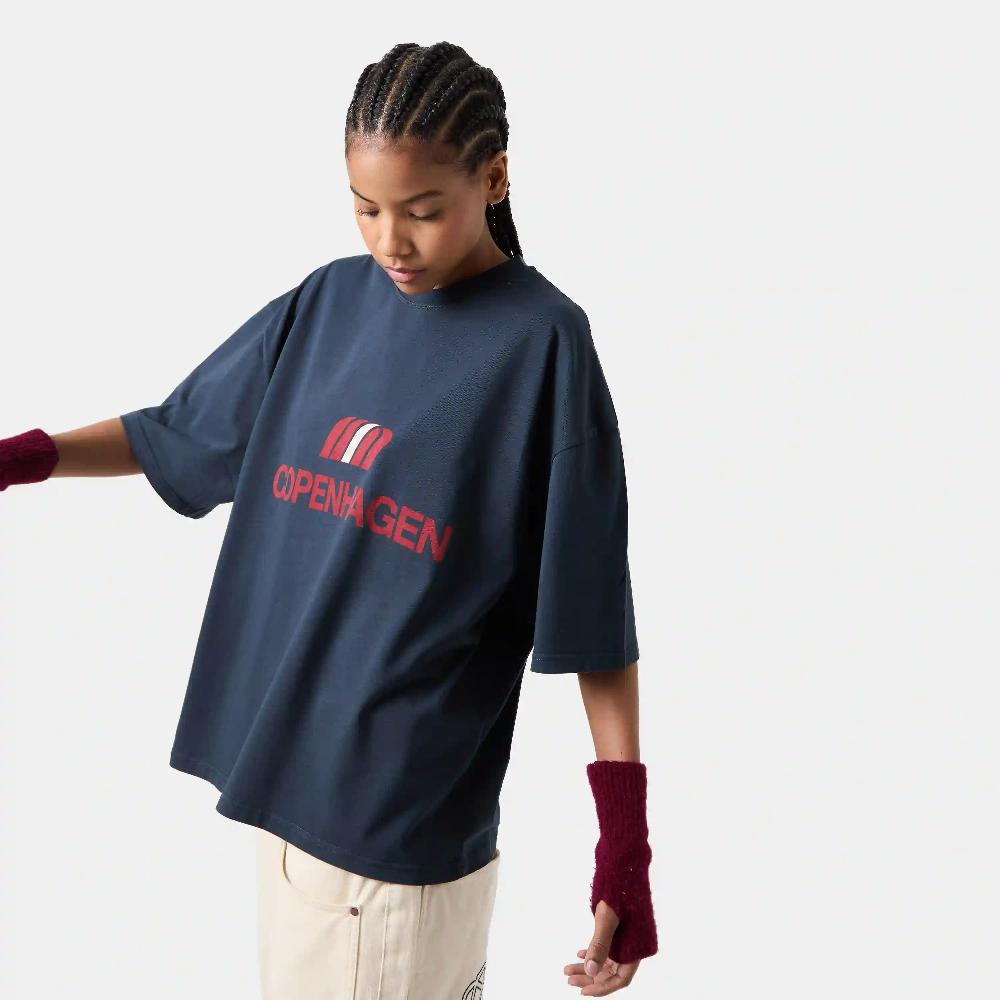 Eme Flag CPH Navy Cropped Tee Promoción trimestral