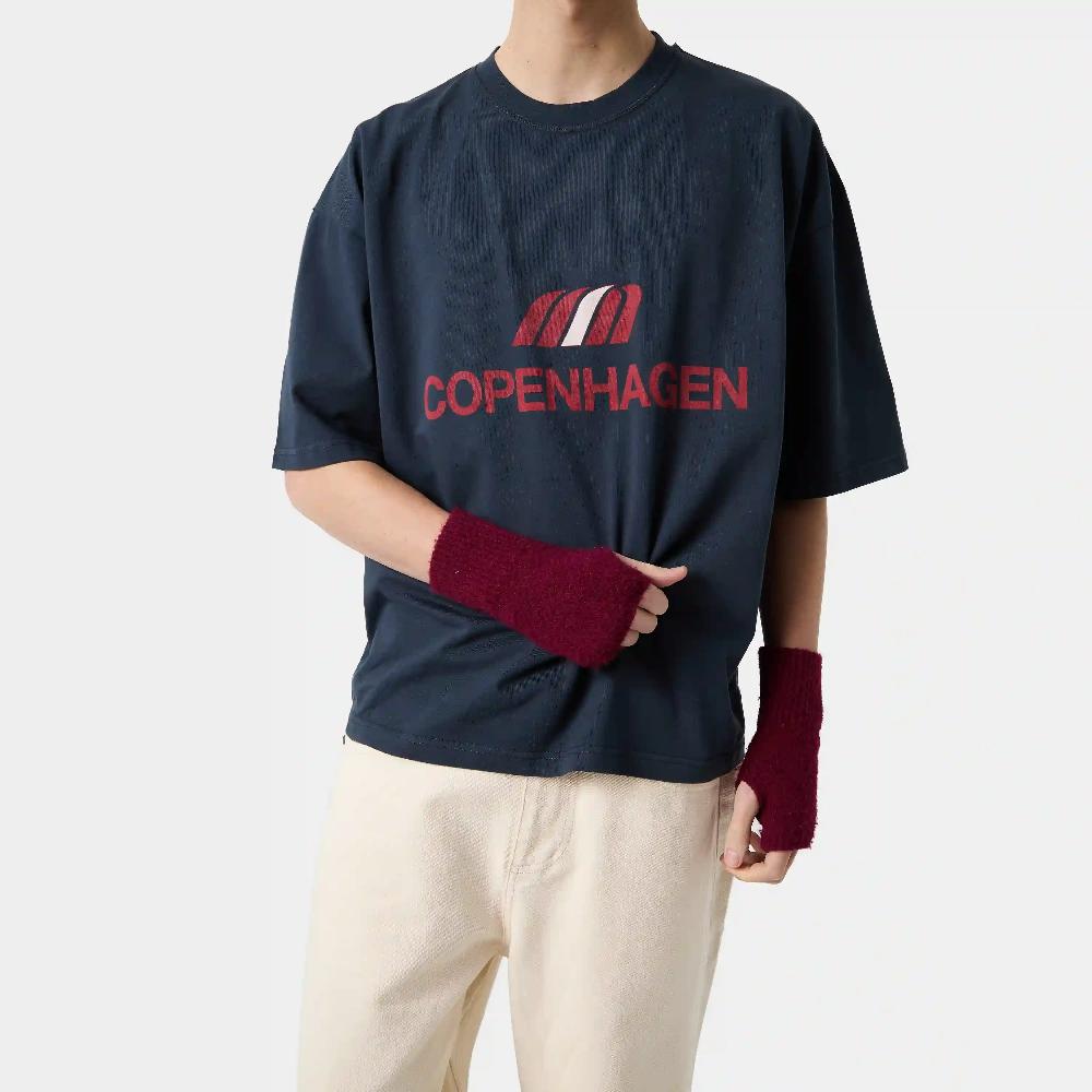 Eme Flag CPH Navy Cropped Tee Promoción trimestral