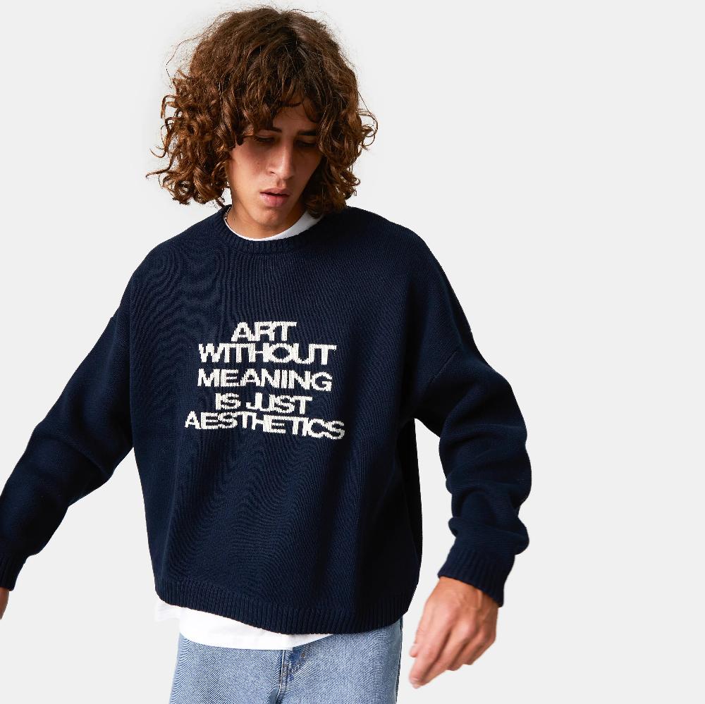 Eme Line Up Navy Oversized Knit Grandes descuentos