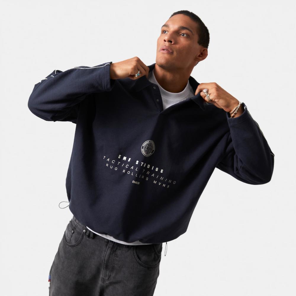Eme Fraser Navy Polo Sweatshirt En oferta