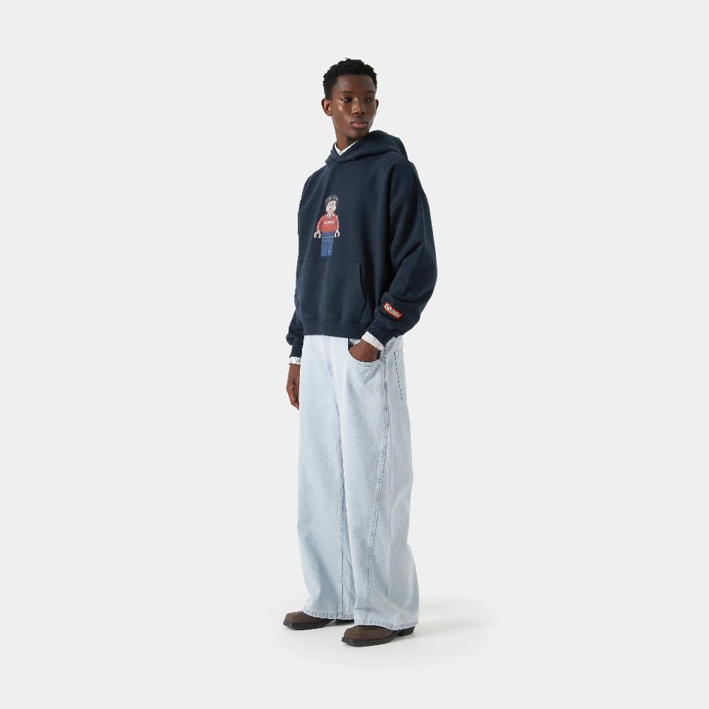 Eme Brick Navy Hoodie Última moda