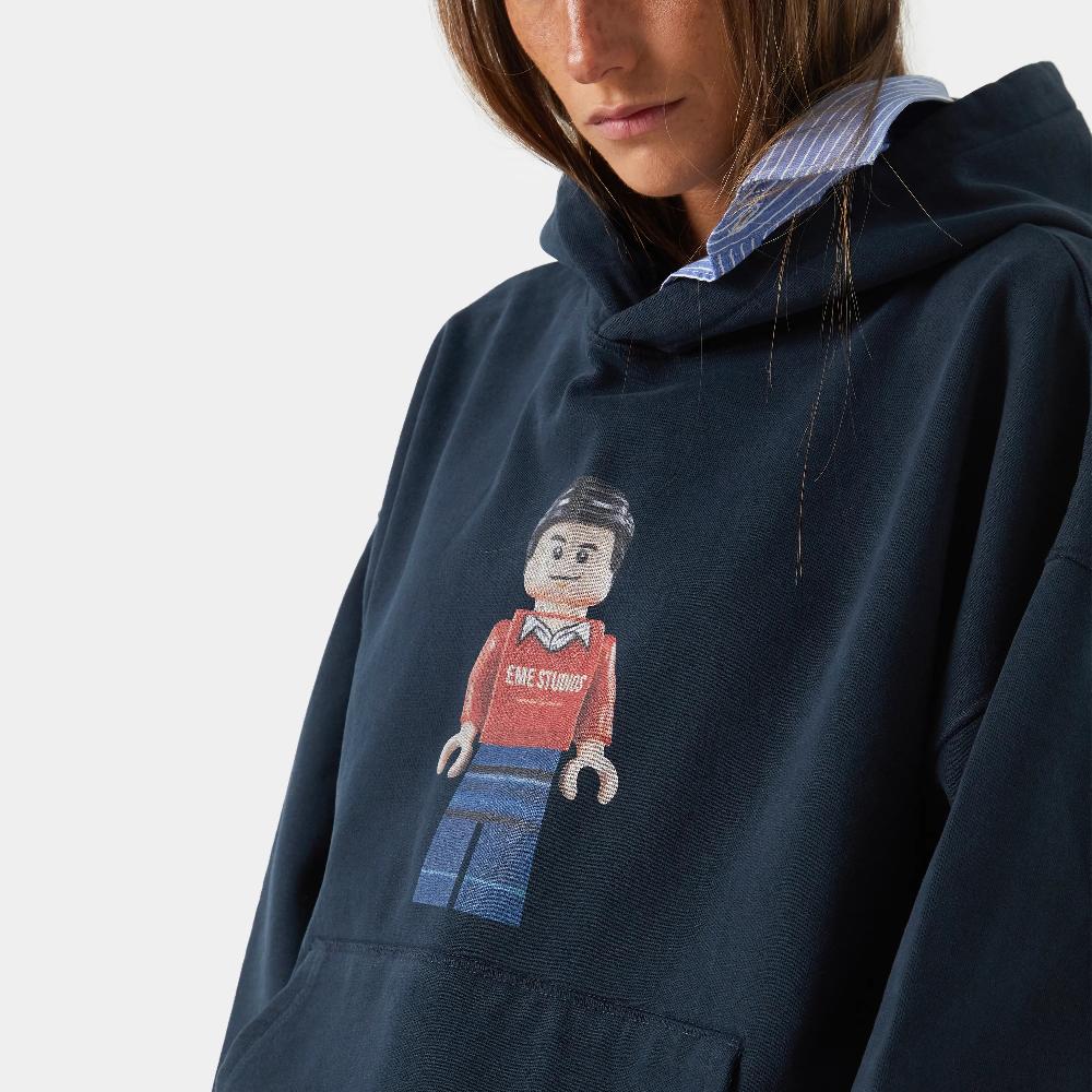 Eme Brick Navy Hoodie Última moda