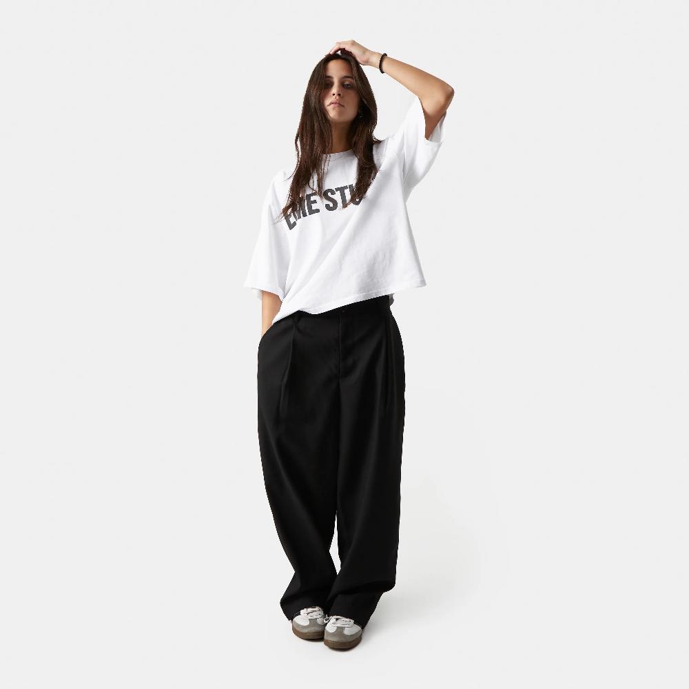 Eme Logo Pearl Cropped Boxy Tee Liquidación